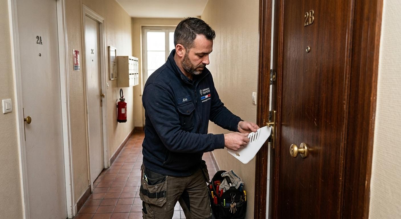 Serrurier des Serruriers de Rennes ouvrant une porte claquée avec une radio